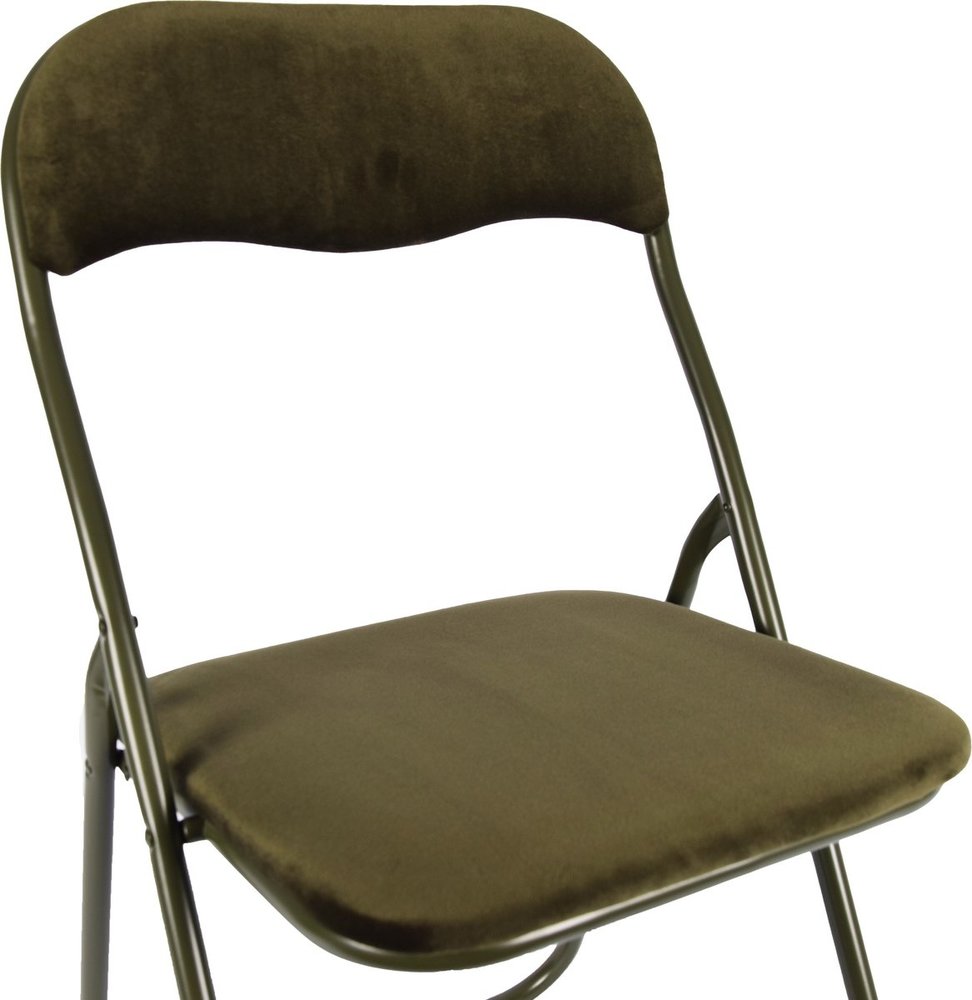 Discountershop Klapstoel met zithoogte van 43 cml Vouwstoel velvet zitvlak en rug bekleed Groen