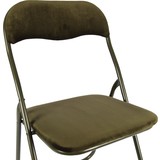 Discountershop Folding chair with a seat height of 43 cm. Folding chair with a velvet seat and back upholstered in Green