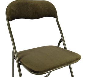 Discountershop Klapstoel met zithoogte van 43 cml Vouwstoel velvet zitvlak en rug bekleed Groen