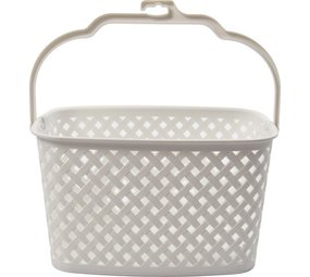 Discountershop Opbergmand Opbergbakje Kunststof opbergbak met handgrepen 5 liter wit opberger 22 x 12,9 x 15 cm Rattan Discountershop Opbergmand Opbergbakje Kunststof opbergbak met handgrepen 5 liter wit opberger 22 x 12,9 x 15 cm Rattan