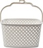 Opbergmand Opbergbakje Kunststof opbergbak met handgrepen 5 liter wit opberger 22 x 12,9 x 15 cm Rattan Opbergmand Opbergbakje Kunststof opbergbak met handgrepen 5 liter wit opberger 22 x 12,9 x 15 cm Rattan