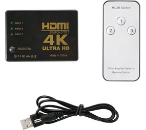 Discountershop HDMI Switch Splitter 3 in 1 Out HDMI Switch Selector 3 Port Box with IR Remote HDMI 1.4 HDCP Support 4K Ultra HD 3D 3840/2160P/1080P Discountershop HDMI Switch Splitter 3 in 1 Out HDMI Switch Selector 3 Port Box with IR Remote HDMI 1.4 HDCP Support 4K Ultra HD 3D 3840/2160P/1080P