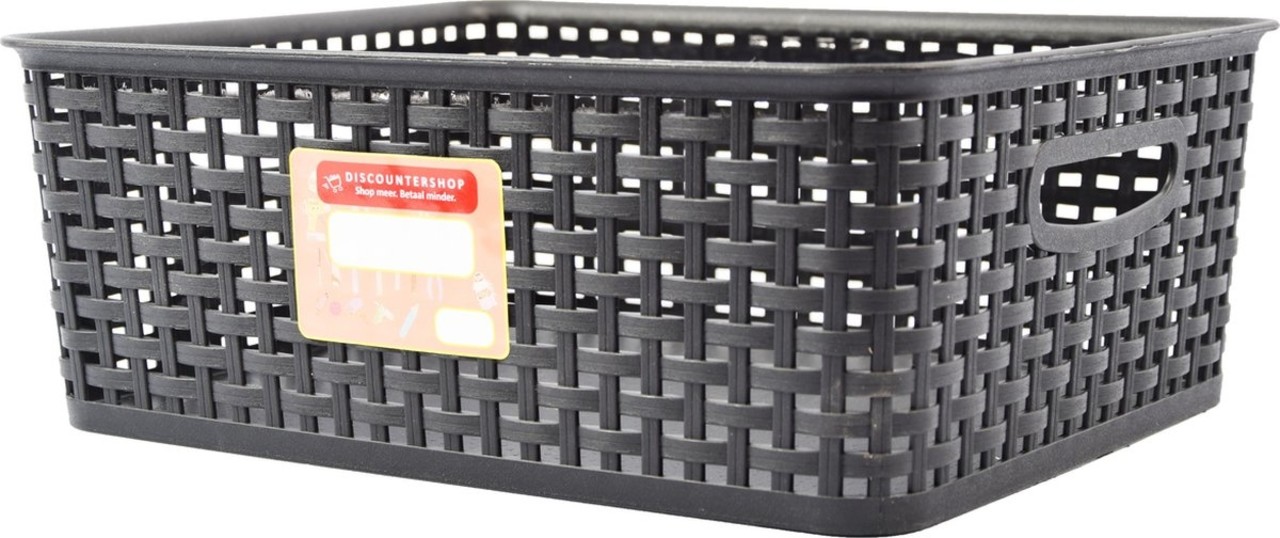 Discountershop Opbergmand - Opbergbakje - Zwarte opberger 35.5 x 29.5 x 13.5 cm Rattan - Opbergboxen kopen - opbergbox kopen Opbergbox Discountershop Opbergmand - Opbergbakje - Zwarte opberger 35.5 x 29.5 x 13.5 cm Rattan - Opbergboxen kopen - opbergbox kopen Opbergbox
