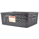 Discountershop Opbergmand - Opbergbakje - Zwarte opberger 35.5 x 29.5 x 13.5 cm Rattan - Opbergboxen kopen - opbergbox kopen Opbergbox