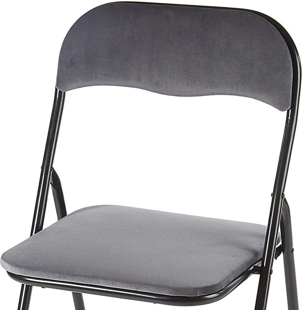 Assortiment Joseph Banks Calamiteit Klapstoel met zithoogte van 43 cm Vouwstoel velvet zitvlak en rug bekleed -  tafelstoel Oker - stoel - tafelstoel- Velvet klapstoel - Luxe klapstoel -  Met kussentjes Stoelen - Klapstoelen - Stoeltje - Premium chair - Grijs -  Discountershop.nl
