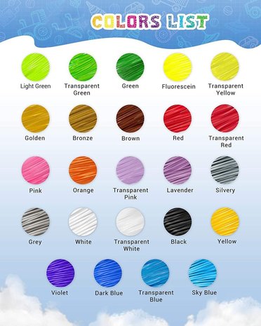 Discountershop 3D pen refills - PLA - 30 colors - 3D pen filament -3 meters per color - refill - Glow in the dark - templates - Refill Discountershop 3D pen refills - PLA - 30 colors - 3D pen filament -3 meters per color - refill - Glow in the dark - templates - Refill