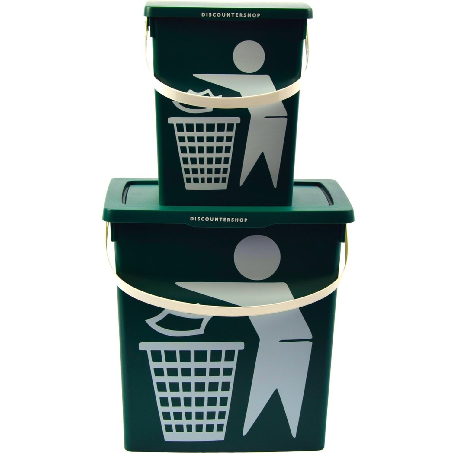 Handig klein Afvalemmer containertje| BIO recyclable | 30.8x25x14 cm| organisch afval 11/4.5 liter Groen | - Discountershop.nl