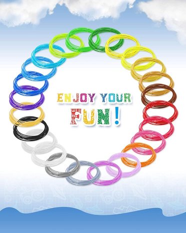 Discountershop 3D pen refills - PLA - 30 colors - 3D pen filament -3 meters per color - refill - Glow in the dark - templates - Refill Discountershop 3D pen refills - PLA - 30 colors - 3D pen filament -3 meters per color - refill - Glow in the dark - templates - Refill