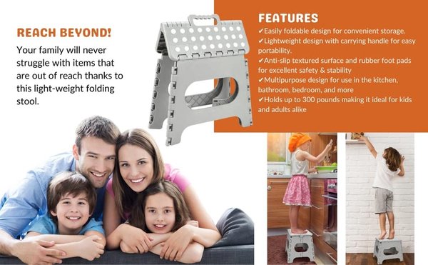 Discountershop Opstapkrukje Max.belastbaar gewicht 100 KG Opstapkrukje met anti-slip Discountershop Opstapkrukje Max.belastbaar gewicht 100 KG Opstapkrukje met anti-slip