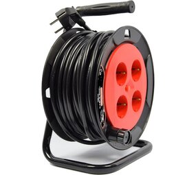 Discountershop Cable reel Randaarde - 25m with 3 x 1.0 mm2 PVC cord Cable box extension cord cable reel cable extension reel with 4 earthed sockets 25 meters - Cable reel - reel - reel 25 meters - cable reel 230 volts | 2300 watts Discountershop Cable reel Randaarde - 25m with 3 x 1.0 mm2 PVC cord Cable box extension cord cable reel cable extension reel with 4 earthed sockets 25 meters - Cable reel - reel - reel 25 meters - cable reel 230 volts | 2300 watts