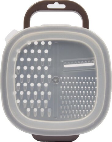 Merkloos Kitchen grater | Grater with storage tray and lid -25x20x6cm - Grey Merkloos Kitchen grater | Grater with storage tray and lid -25x20x6cm - Grey