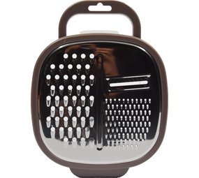 Merkloos Keukenrasp | Rasp met Opbergbakje en deksel -25x20x6cm - Grijs Merkloos Keukenrasp | Rasp met Opbergbakje en deksel -25x20x6cm - Grijs