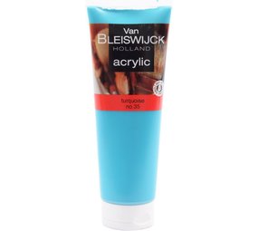 Van Bleiswijck Acrylic verf 250 ML - Watervaste verf - Acrylicverf turkoois -Turquoise nummer 35