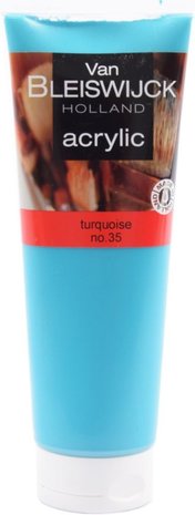 Van Bleiswijck Acrylic paint 250 ML - Waterproof paint - Acrylic paint turquoise -Turquoise number 35
