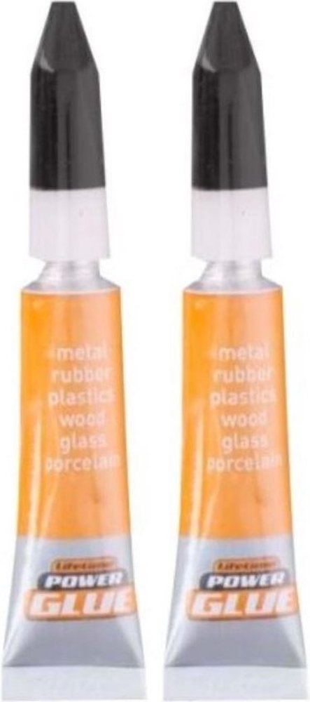 Merkloos Power Glue Secondenlijm - Secondelijm - seconden lijm - seconde - Superglue - Tube 2 x 3 gram