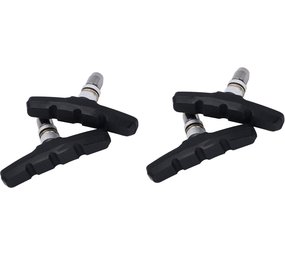 Discountershop 2 set Universele Rubberen Fiets V Remblokken Set - 2 Paar – 4Stuks – 70mm | Rubber Remblokjes | Fietsen Remblok | Remblokkenset | Remblokset Geschikt voor Mountainbike, Stadsfiets, Vouwfiets en Tourfiets