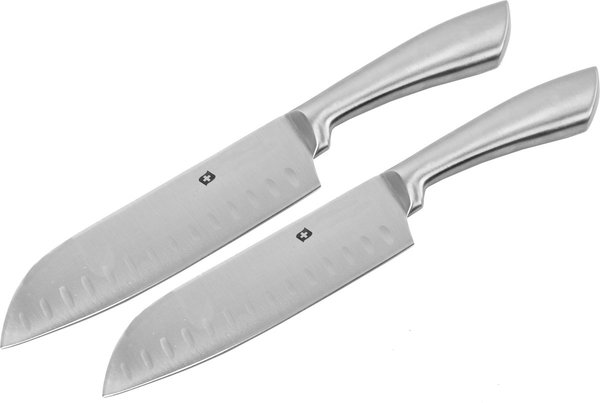 Merkloos Santokumes - RVS mes 31.5cm - 2 stuks