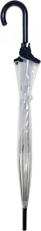Discountershop Clear Dome Umbrella - Lightweight & Windproof - Automatic Opens - Black/Transparent - Ø85cm
