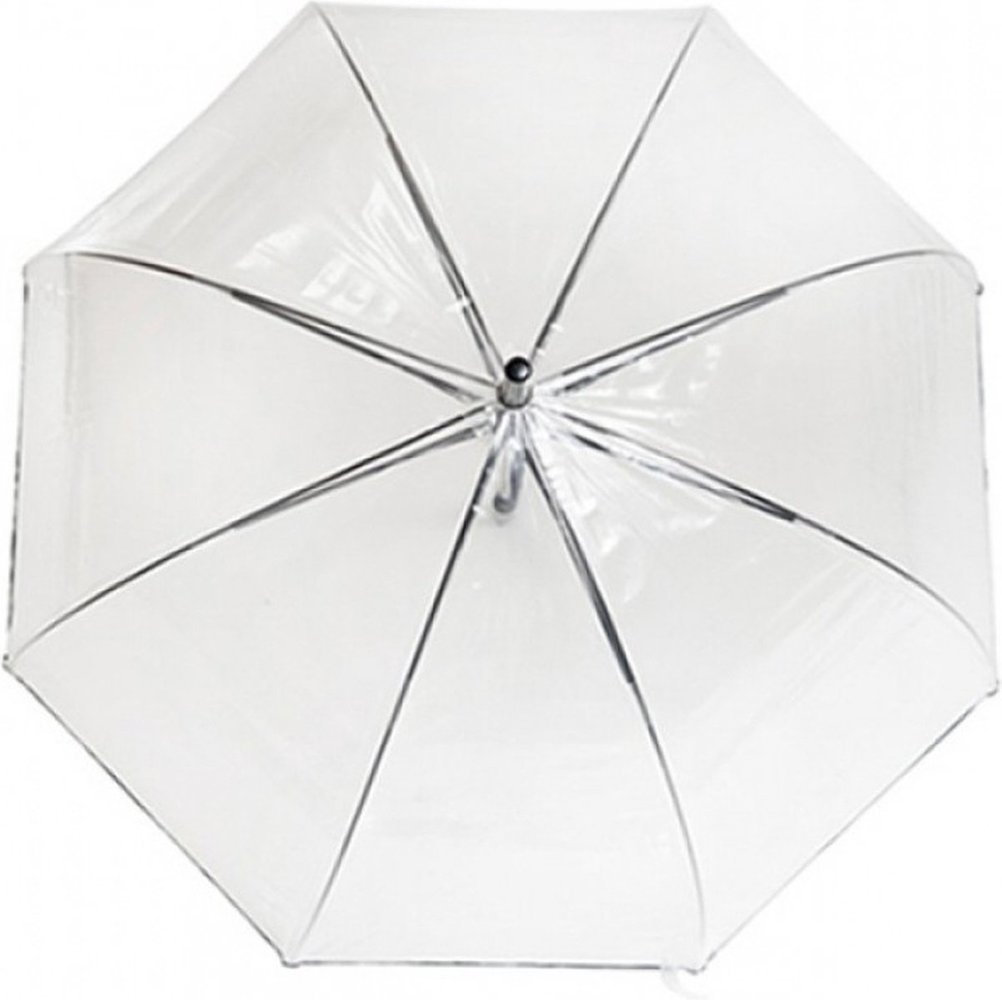 Discountershop Doorzichtige Koepelparaplu - Lichtgewicht & Windbestendig  - Opent Automatisch - Zwart/Transparant  - Ø85cm