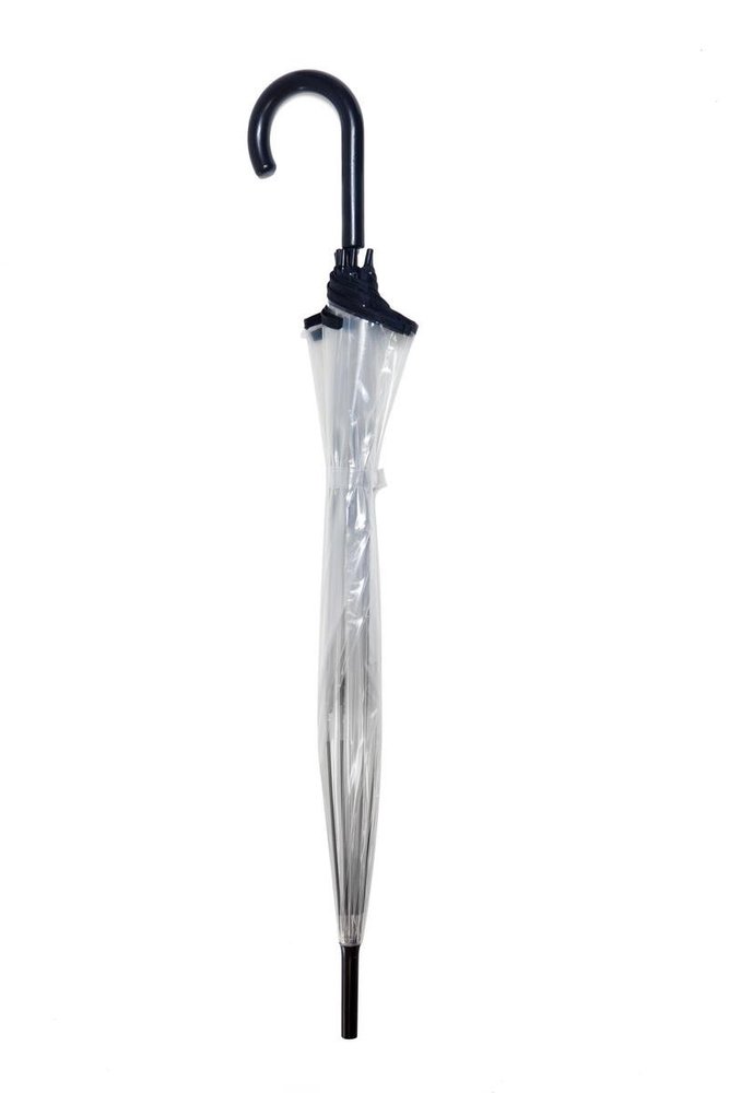 Discountershop Doorzichtige Koepelparaplu - Lichtgewicht & Windbestendig  - Opent Automatisch - Zwart/Transparant  - Ø85cm
