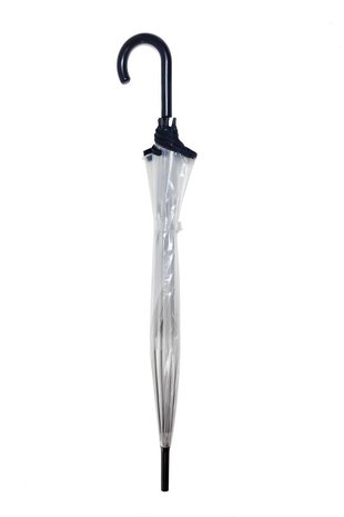 Discountershop Clear Dome Umbrella - Lightweight & Windproof - Automatic Opens - Black/Transparent - Ø85cm