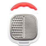 Merkloos Keukenrasp Kunstof RVS| Rasp met Opbergbakje en deksel -26.5x18.5x7cm - Rood Merkloos Keukenrasp Kunstof RVS| Rasp met Opbergbakje en deksel -26.5x18.5x7cm - Rood