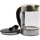 Merkloos Glass kettle stainless steel with green - blue - light green - purple and red LED light (1.7 liter) Merkloos Glass kettle stainless steel with green - blue - light green - purple and red LED light (1.7 liter)
