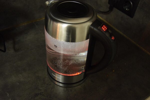 Merkloos Glazen waterkoker RVS met Groen - blauw - lichtgroen - paars en rood LED licht (1,7 Liter)