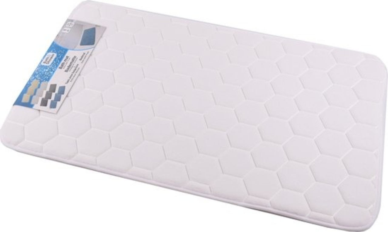 Merkloos Bath Mat & Toilet Mat Set - Shower mat set - White - 80cm x 50cm - bath mat set 3-piece - Soft Foam - Extra Soft - FOAM Merkloos Bath Mat & Toilet Mat Set - Shower mat set - White - 80cm x 50cm - bath mat set 3-piece - Soft Foam - Extra Soft - FOAM