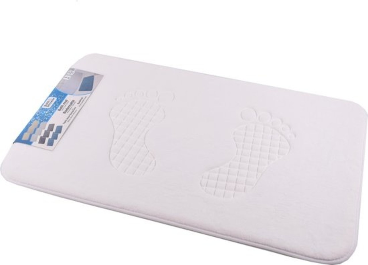 Merkloos Bath Mat & Toilet Mat Set - Shower mat set - White - 80cm x 50cm - bath mat set 3-piece - Soft Foam - Extra Soft - FOAM Merkloos Bath Mat & Toilet Mat Set - Shower mat set - White - 80cm x 50cm - bath mat set 3-piece - Soft Foam - Extra Soft - FOAM