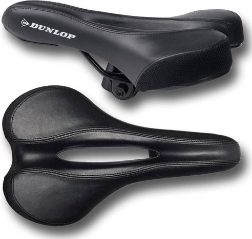 Dunlop Dunlop Fietszadel - Racefiets/Mountainbikes - Unisex - Zwart Dunlop Dunlop Fietszadel - Racefiets/Mountainbikes - Unisex - Zwart