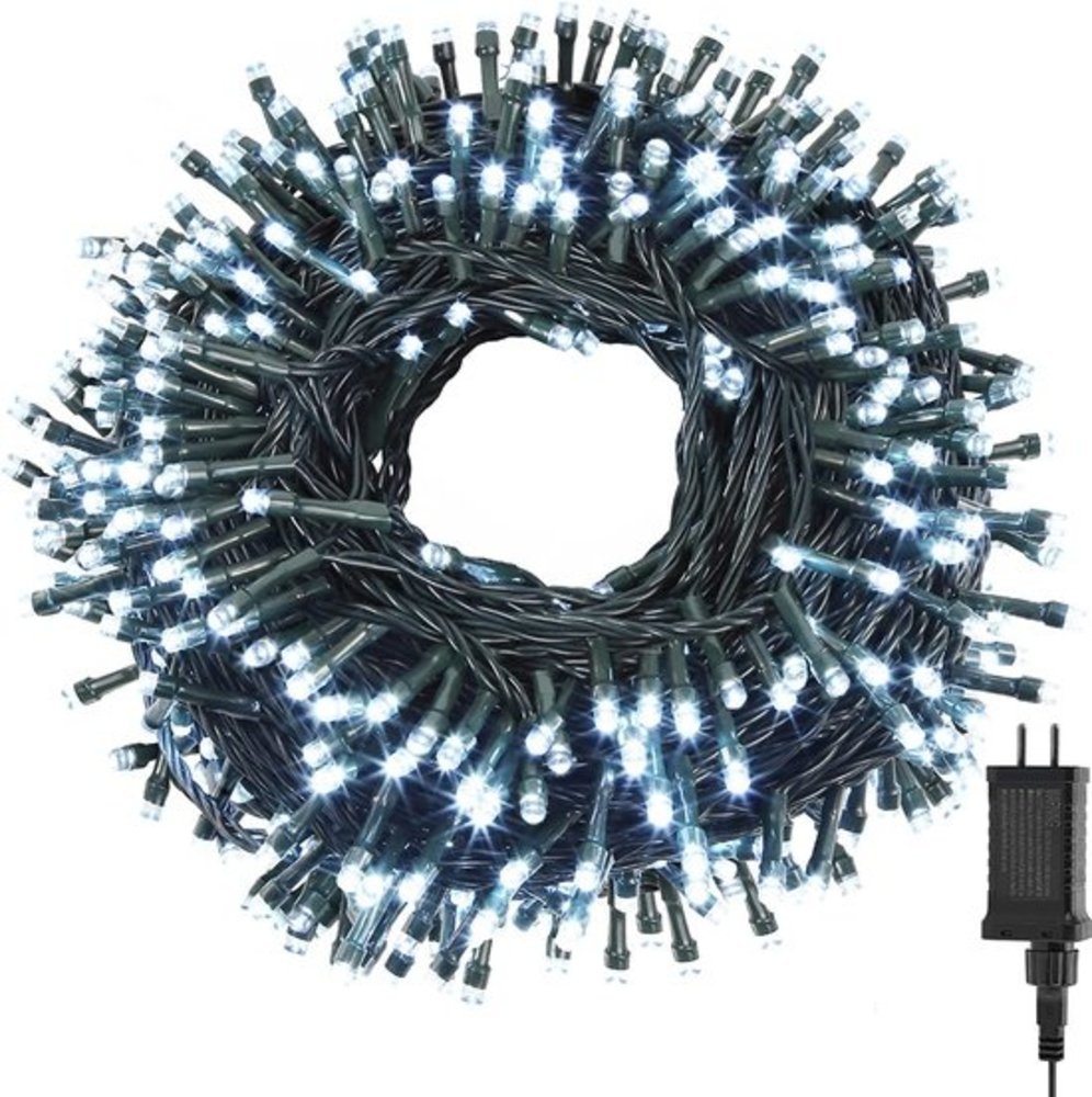 Discountershop Kerstverlichting buiten 25 meter 1250 LED - Wit - Lichtsnoer Nano Koperdraad - IP44 Stekker met timerfunctie - Kerstboomverlichting - geschikt voor binnen en buiten - kerstverlichting led