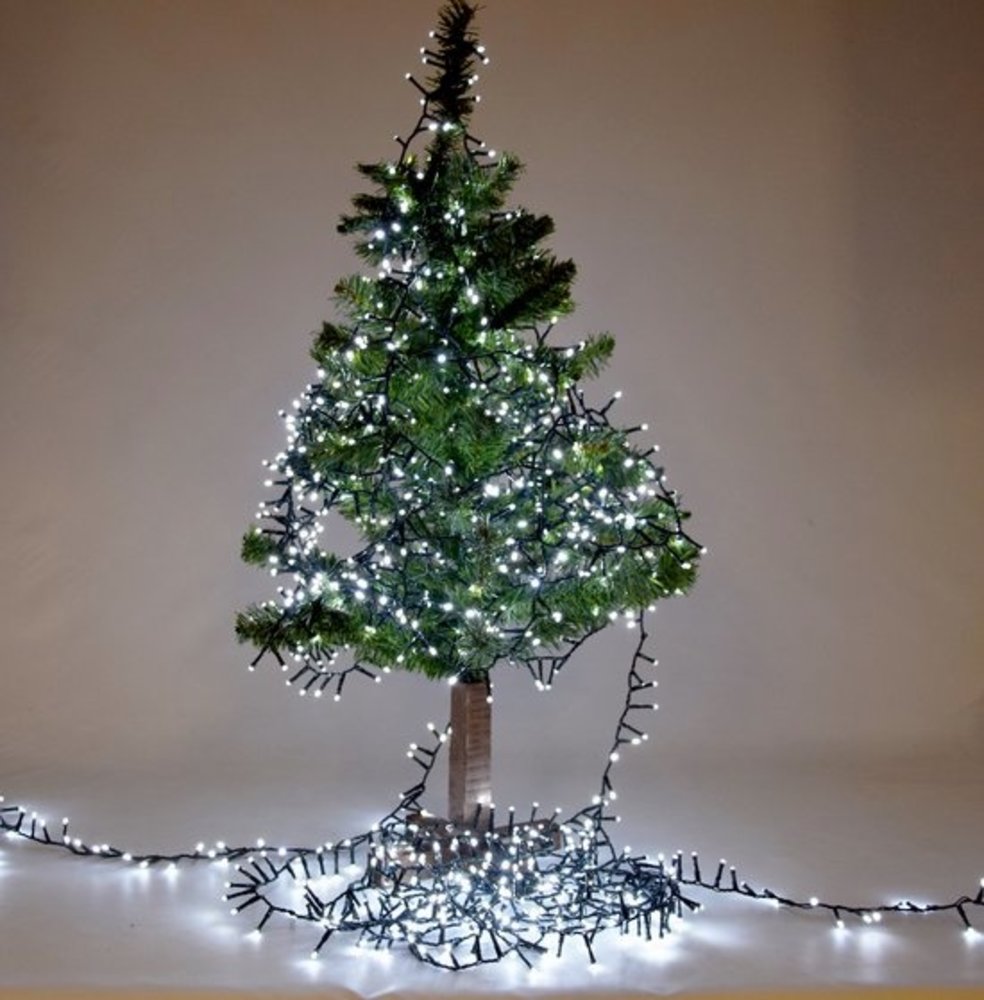 Discountershop Kerstverlichting buiten 25 meter 1250 LED - Wit - Lichtsnoer Nano Koperdraad - IP44 Stekker met timerfunctie - Kerstboomverlichting - geschikt voor binnen en buiten - kerstverlichting led
