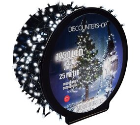Discountershop Christmas lighting outside 25 meters 1250 LED - White - Light cord Nano Copper wire - IP44 Plug with timer function - Christmas tree lighting - suitable for indoor and outdoor - Christmas lighting LED Discountershop Christmas lighting outside 25 meters 1250 LED - White - Light cord Nano Copper wire - IP44 Plug with timer function - Christmas tree lighting - suitable for indoor and outdoor - Christmas lighting LED