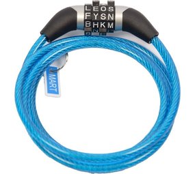 Dunlop Bicycle lock / spiral lock with password 1200 x 6 mm Blue Dunlop Bicycle lock / spiral lock with password 1200 x 6 mm Blue