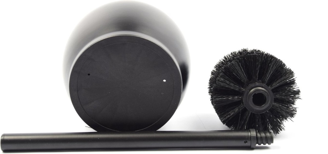 Merkloos Toilet brush stainless steel - Black - Toilet brush Stainless steel - Stainless steel Toilet brush in holder - Toilet brush holder - Toilet brush - brush