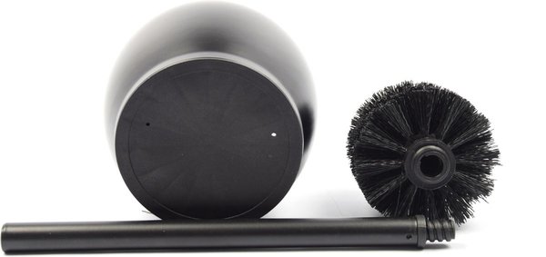 Merkloos Toiletborstel RVS - Zwart - Wcborstel Rvs - RVS Toiletborstel in houder - Toiletborstelhouder - Wc borstel - borstel