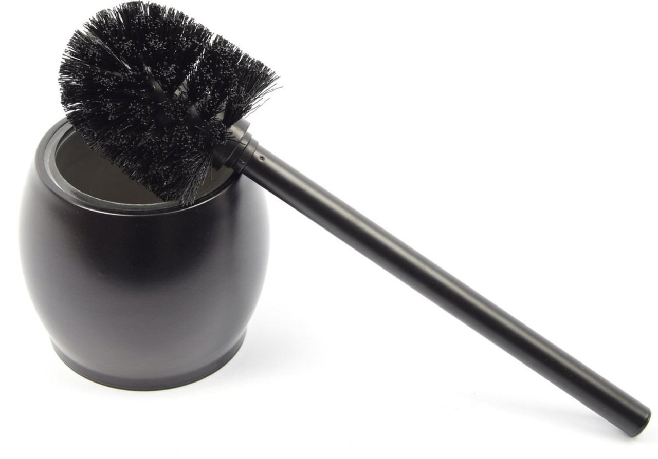 Merkloos Toilet brush stainless steel - Black - Toilet brush Stainless steel - Stainless steel Toilet brush in holder - Toilet brush holder - Toilet brush - brush