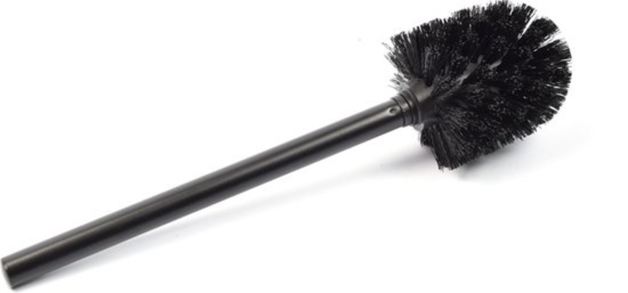 Merkloos Toilet brush stainless steel - Black - Toilet brush Stainless steel - Stainless steel Toilet brush in holder - Toilet brush holder - Toilet brush - brush
