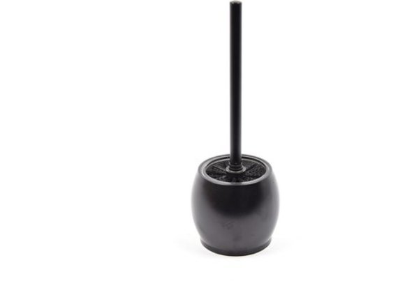 Merkloos Toilet brush stainless steel - Black - Toilet brush Stainless steel - Stainless steel Toilet brush in holder - Toilet brush holder - Toilet brush - brush