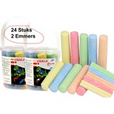 Merkloos Sidewalk chalk 24 pieces with 2 buckets - chalk colored 24 pieces size bucket 12 cm 11.5 diameter | cheerful Colors | Outdoor games | Artistic Toys - Street Play - Chalking | School chalk package | Color fun | Topper! Merkloos Sidewalk chalk 24 pieces with 2 buckets - chalk colored 24 pieces size bucket 12 cm 11.5 diameter | cheerful Colors | Outdoor games | Artistic Toys - Street Play - Chalking | School chalk package | Color fun | Topper!