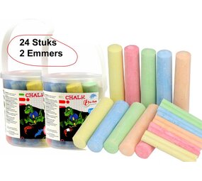 Merkloos Stoepkrijt 24 stuks met 2 emmers- krijt gekleurd 24 stuks afmeting emmer 12 cm 11.5 diameter |vrolijk Kleuren | Buitenspelen | Artistiek speelgoed - Spelen op straat - Krijten | Pakket schoolkrijt | Kleurplezier |Topper! Merkloos Stoepkrijt 24 stuks met 2 emmers- krijt gekleurd 24 stuks afmeting emmer 12 cm 11.5 diameter |vrolijk Kleuren | Buitenspelen | Artistiek speelgoed - Spelen op straat - Krijten | Pakket schoolkrijt | Kleurplezier |Topper!