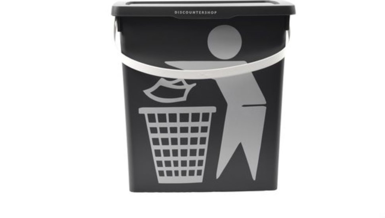 Discountershop Handig klein afvalbak Afvalemmer containertje| 100% BIO recyclable | 30.8x25x14 cm| organisch afval 11/4.5 liter Grijs | 2 Stuks Discountershop Handig klein afvalbak Afvalemmer containertje| 100% BIO recyclable | 30.8x25x14 cm| organisch afval 11/4.5 liter Grijs | 2 Stuks