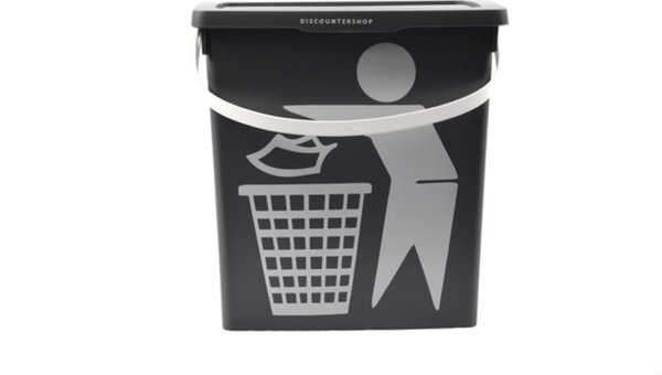 Discountershop Handig klein afvalbak Afvalemmer containertje| 100% BIO recyclable | 30.8x25x14 cm| organisch afval 11/4.5 liter Grijs | 2 Stuks Discountershop Handig klein afvalbak Afvalemmer containertje| 100% BIO recyclable | 30.8x25x14 cm| organisch afval 11/4.5 liter Grijs | 2 Stuks