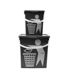 Discountershop Handy little waste bin Waste bin container| 100% BIO recyclable | 30.8x25x14cm| organic waste 11/4.5 liter Gray | 2 pieces Discountershop Handy little waste bin Waste bin container| 100% BIO recyclable | 30.8x25x14cm| organic waste 11/4.5 liter Gray | 2 pieces