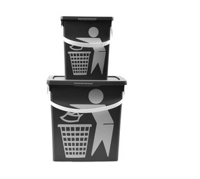 Discountershop Handy little waste bin Waste bin container| 100% BIO recyclable | 30.8x25x14cm| organic waste 11/4.5 liter Gray | 2 pieces Discountershop Handy little waste bin Waste bin container| 100% BIO recyclable | 30.8x25x14cm| organic waste 11/4.5 liter Gray | 2 pieces