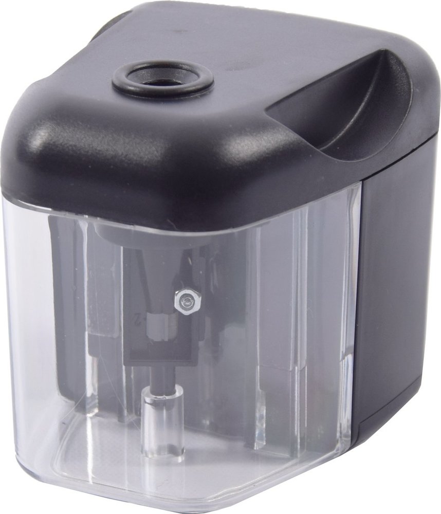 Discountershop Elektrische Puntenslijper / Potloodslijper Zwart 4x AA