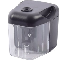 Discountershop Elektrische Puntenslijper / Potloodslijper Zwart 4x AA