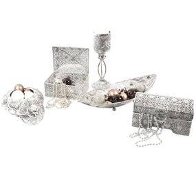 Discountershop Set van 5 prachtig oosterse stijl |Juwelendoosje | bewaarblik | Juwelenkistje | Sieradenkistje | Kaarsenhouder | kandelaar metaal Discountershop Set van 5 prachtig oosterse stijl |Juwelendoosje | bewaarblik | Juwelenkistje | Sieradenkistje | Kaarsenhouder | kandelaar metaal