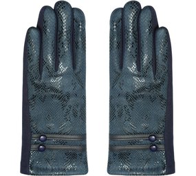 Merkloos Soft ladies gloves Let's Snake| Black blue | Snake print | Gloves Ladies Gloves Warm Touch - Trendy gloves for winter look - Gloves touchscreen